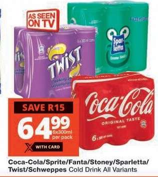 Coca-Cola/Sprite/Fanta/Stoney/Sparletta/Twist/Schweppes Cold Drink All Variants