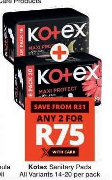 KOTEX SANITARY PADS