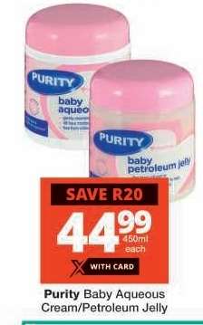 Purity Baby Aqueous Cream/Petroleum Jelly