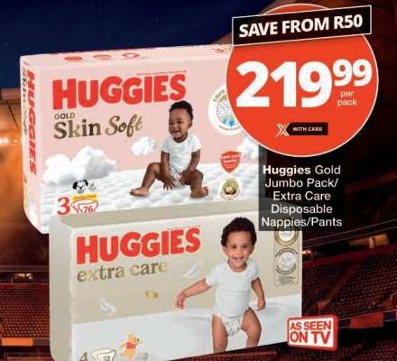 Huggies Gold Jumbo Pack/Extra Care Disposable Nappies/Pants
