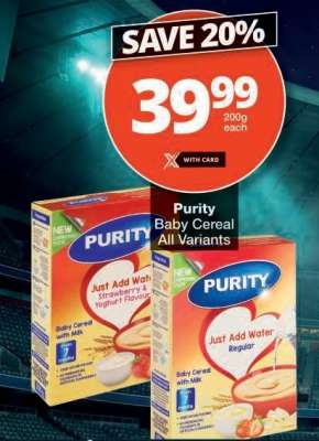 Purity Baby Cereal All Variants
