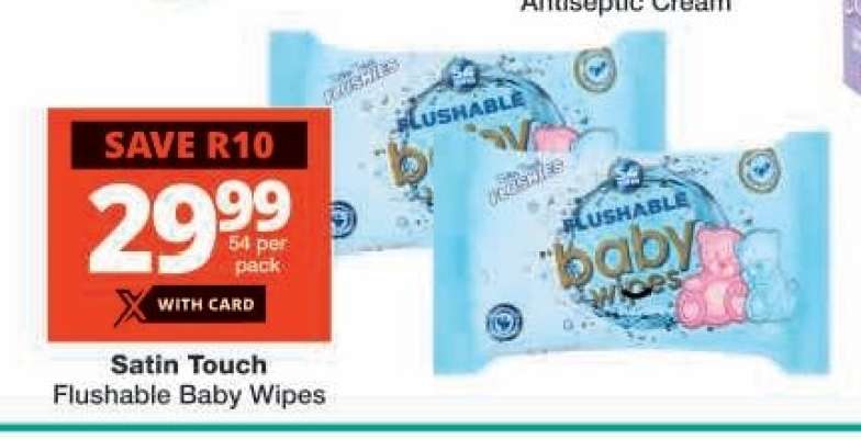 Satin Touch Flushable Baby Wipes