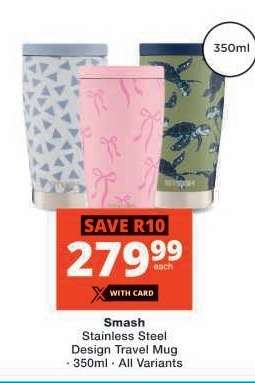 Smash Stainless Steel Design Travel Mug