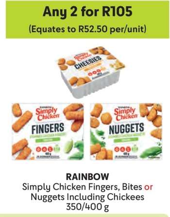 RAINBOW Simply Chicken Fingers, Bites or Nuggets Including Chickees