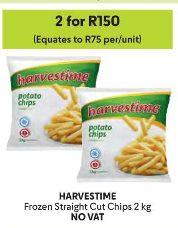 HARVESTIME Frozen Straight Cut Chips 2 kg