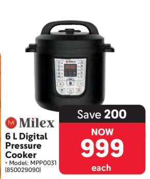 Milex 6 L Digital Pressure Cooker