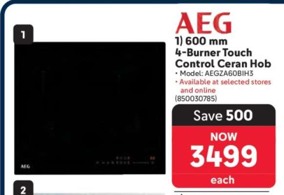 AEG 600 mm 4-Burner Touch Control Ceran Hob