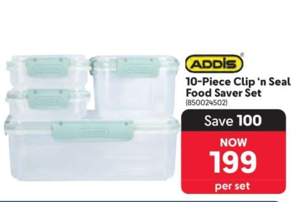 ADDIS 10-Piece Clip ‘n Seal Food Saver Set