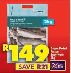 CAPE POINT FROZEN BABY HAKE 2kg