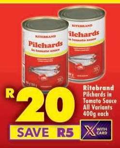 Ritebrand Pilchards in Tomato Sauce