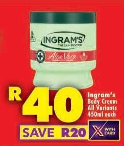 Ingram's Body Cream All Variants 450ml each