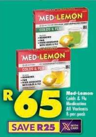 MED-LEMON COLDS & FLU MEDICATION