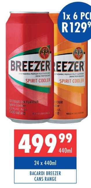 BACARDI BREEZER CANS RANGE