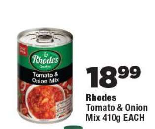 Rhodes Tomato & Onion Mix-410g Each