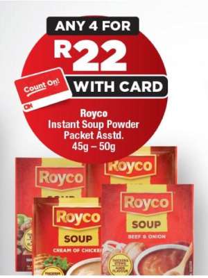 Royco Instant Soup Powder Packet Asstd.