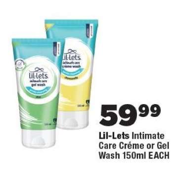 Lil-Lets Intimate Care Crème or Gel Wash