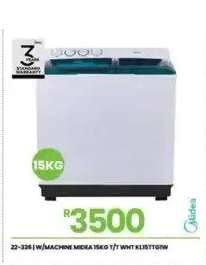 W/MACHINE MIDEA 15KG T/T WHT
