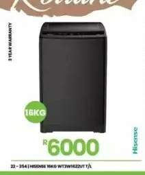 Hisense 16KG WTW8122VT T/A
