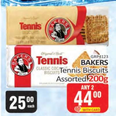 Bakers Tennis Biscuits Assorted 200g
