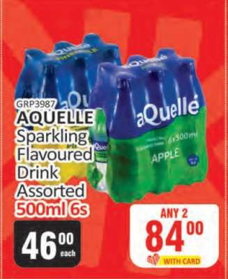 AQUELLE Sparkling Flavoured Drink Assorted 500ml 6s