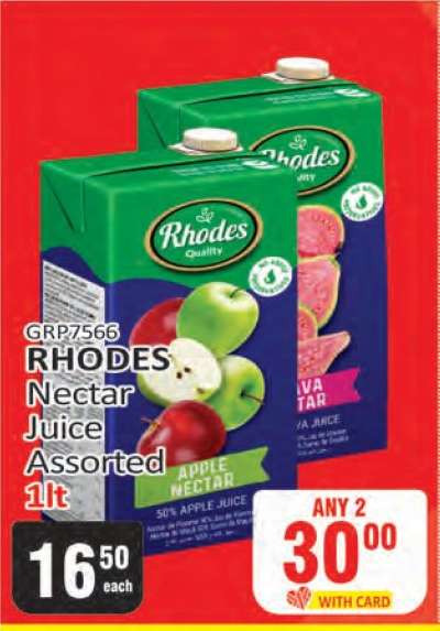 RHODES Nectar Juice Assorted 1lt