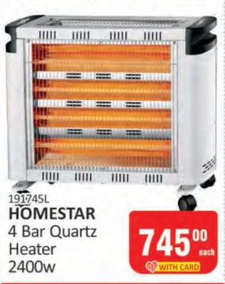 HOMESTAR 4 Bar Quartz Heater 2400w