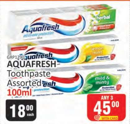 Aquafresh Toothpaste Assorted 100ml
