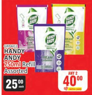 HANDY ANDY 750ml Refill Assorted