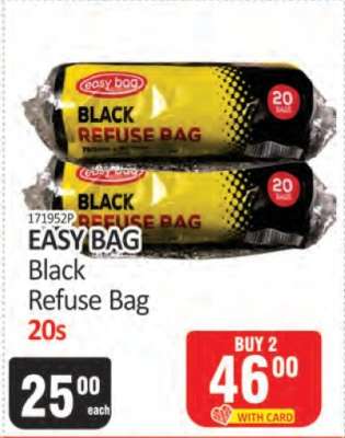 EASY BAG Black Refuse Bag 20s