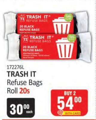 TRASH IT Refuse Bags Roll 20s