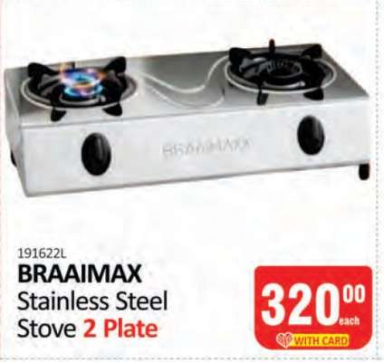 BRAAIMAX Stainless Steel Stove 2 Plate