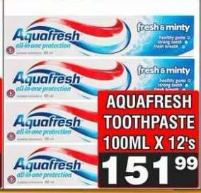AQUAFRESH TOOTHPASTE 100ML X 12's