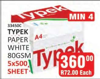 Typek Paper White 80GSM