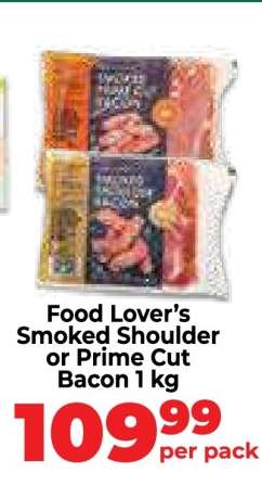 Food Lover’s Smoked Shoulder or Prime Cut Bacon 1 kg
