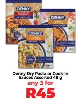 Denny Dry Pasta or Cook-In Sauces Assorted 48 g