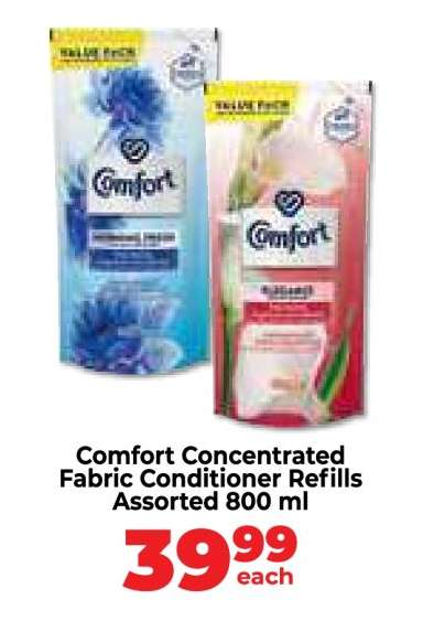 Comfort Concentrated Fabric Conditioner Refills Assorted 800 ml