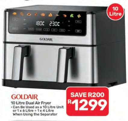 GOLDAIR 10 Litre Dual Air Fryer
