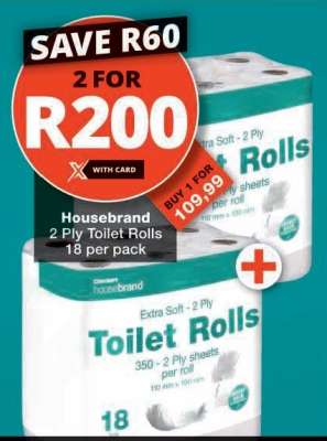 Housebrand 2-Ply Toilet Rolls