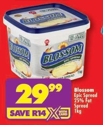 BLOSSOM EPIC SPREAD 25% FAT SPREAD 1kg