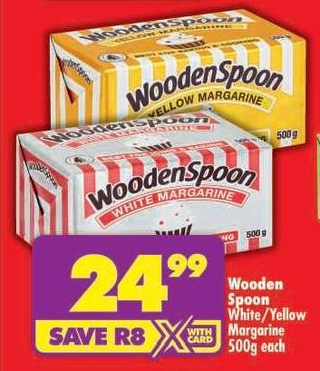 WOODEN SPOON WHITE/YELLOW MARGARINE 500g