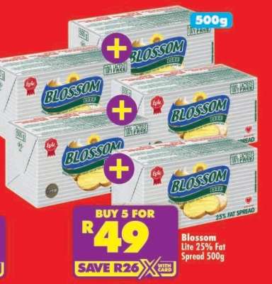 BLOSSOM LITE 25% FAT SPREAD 500g