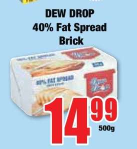 DEW DROP 40% Fat Spread Brick