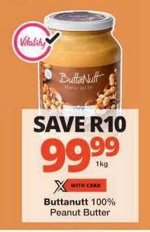 Buttanutt 100% Peanut Butter