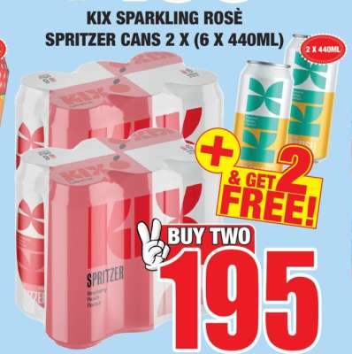 KIX Sparkling Rosè Spritzer Cans 2 x (6 x 440ml)