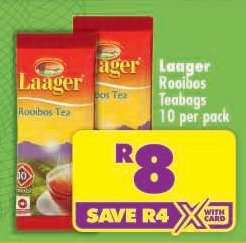 LAAGER ROOIBOS TEABAGS 10 per pack