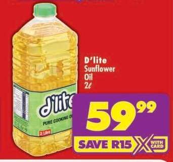 D'LITE SUNFLOWER OIL 2ℓ