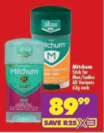Mitchum Stick for Men/Ladies All Variants 63g each