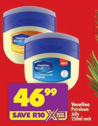 Vaseline Petroleum Jelly 250ml each