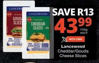 Lancewood Cheddar/Gouda Cheese Slices