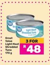Great Value Light Meat Shredded Tuna 170 g